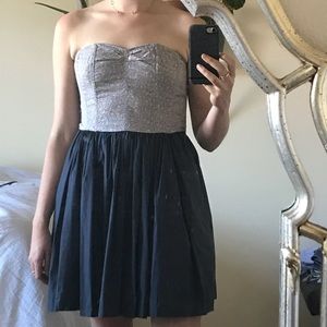 Floral Patterned Sweet heart strapless dress